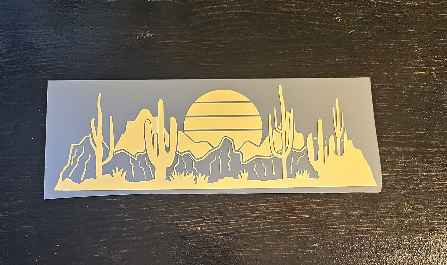 π΅ Desert Sunset Cactus Vinyl Decal