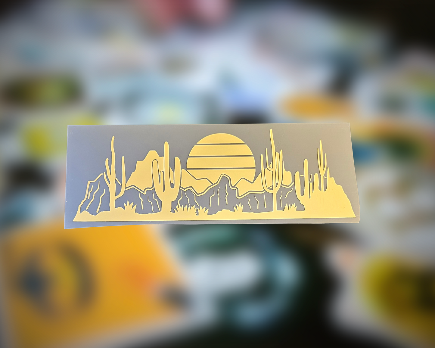 π΅ Desert Sunset Cactus Vinyl Decal