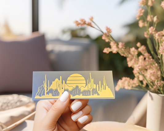 🌵 Desert Sunset Cactus Vinyl Decal